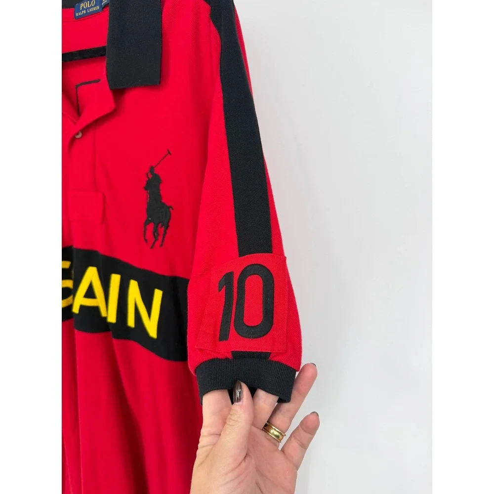 Polo Ralph Lauren Spain World Cup Big Pony Polo Shirt Red Black Mens 4XB ESP 10